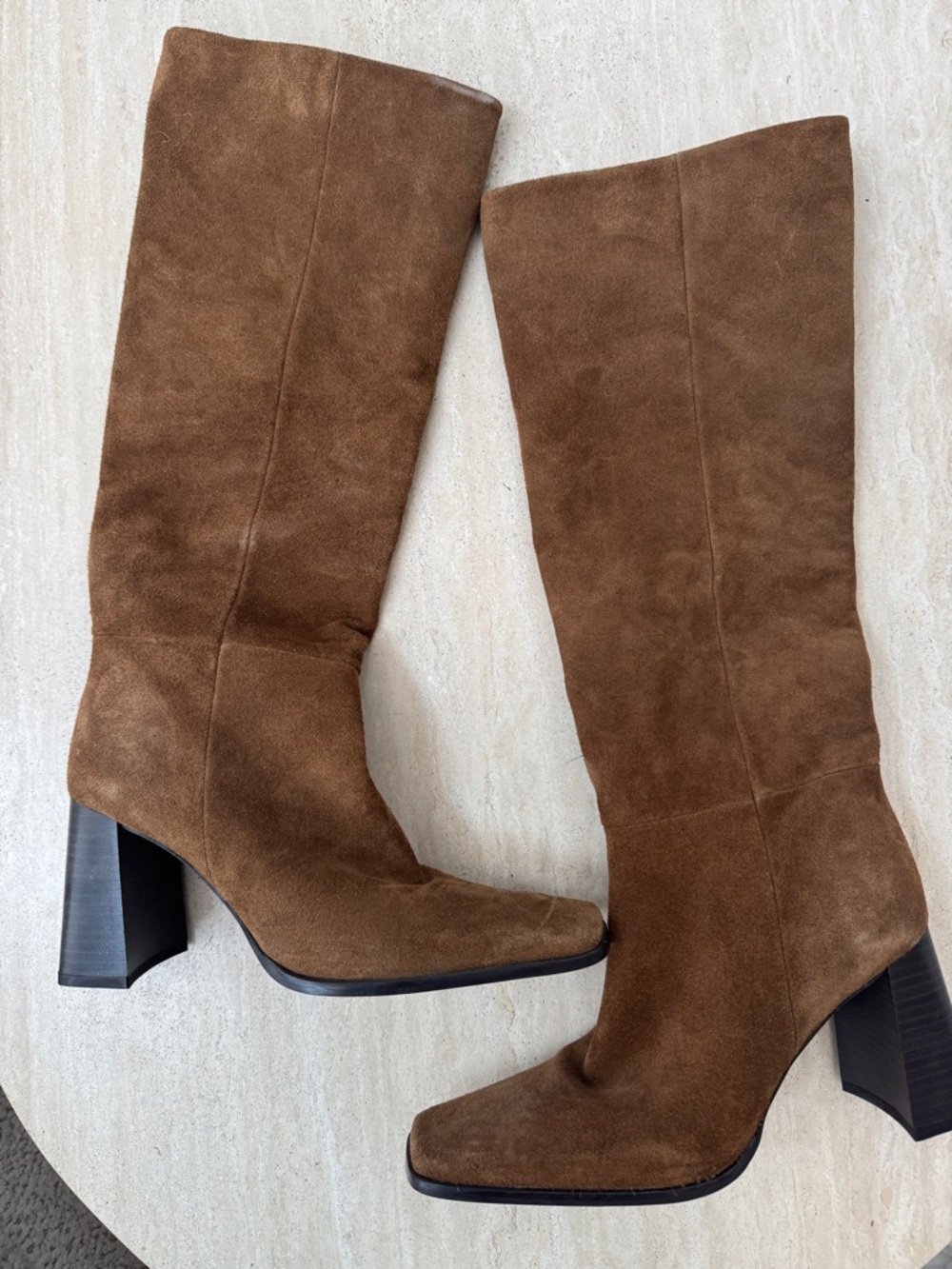 Mango Tall Brown Suede Over-the-Knee Boots